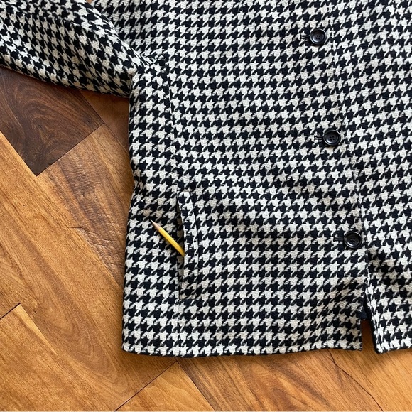 Talbots Wool Blend Black & White Houndstooth Double Face Swing Jacket size XL - Picture 6 of 12